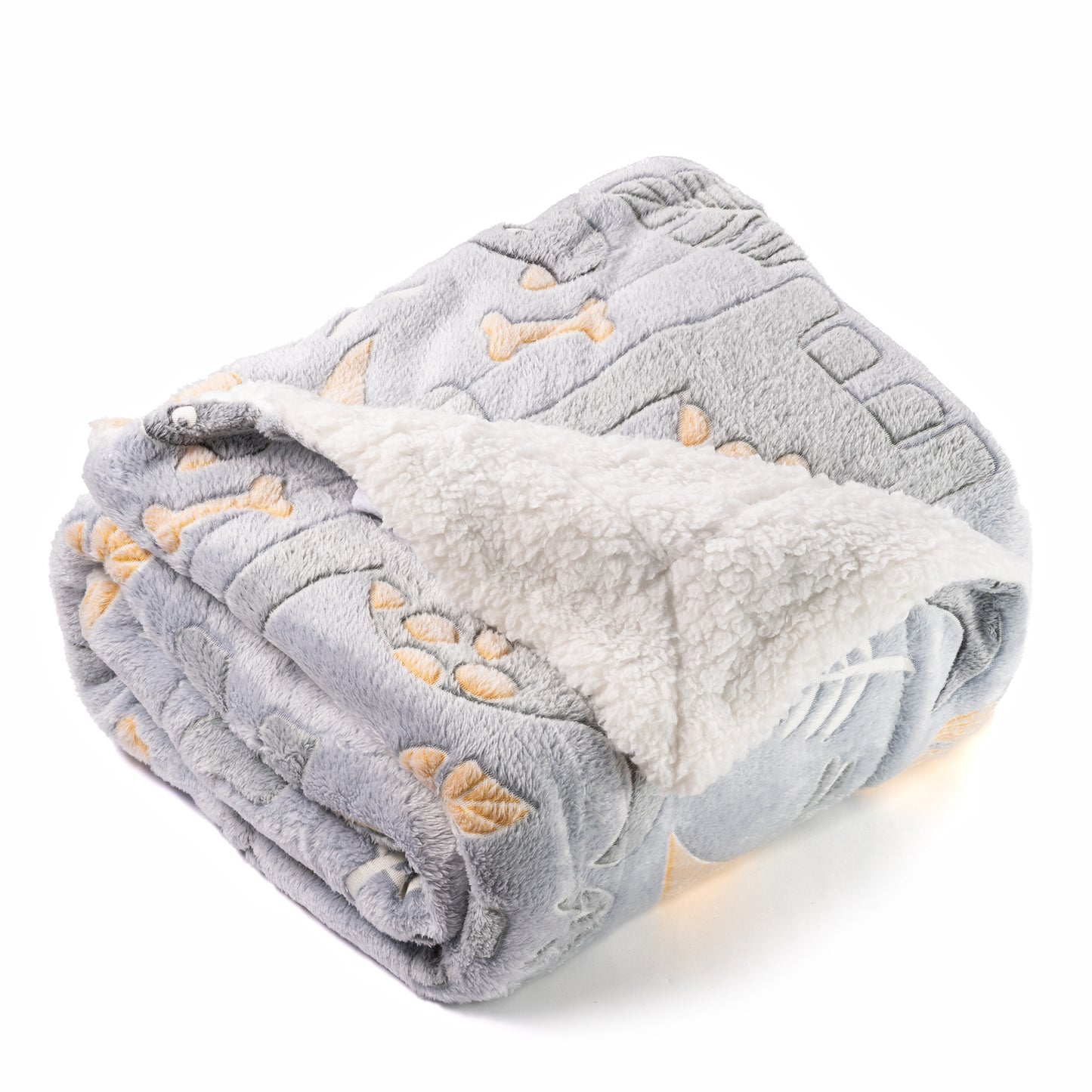 DInosaur blanket folded over with soft sherpa fleece