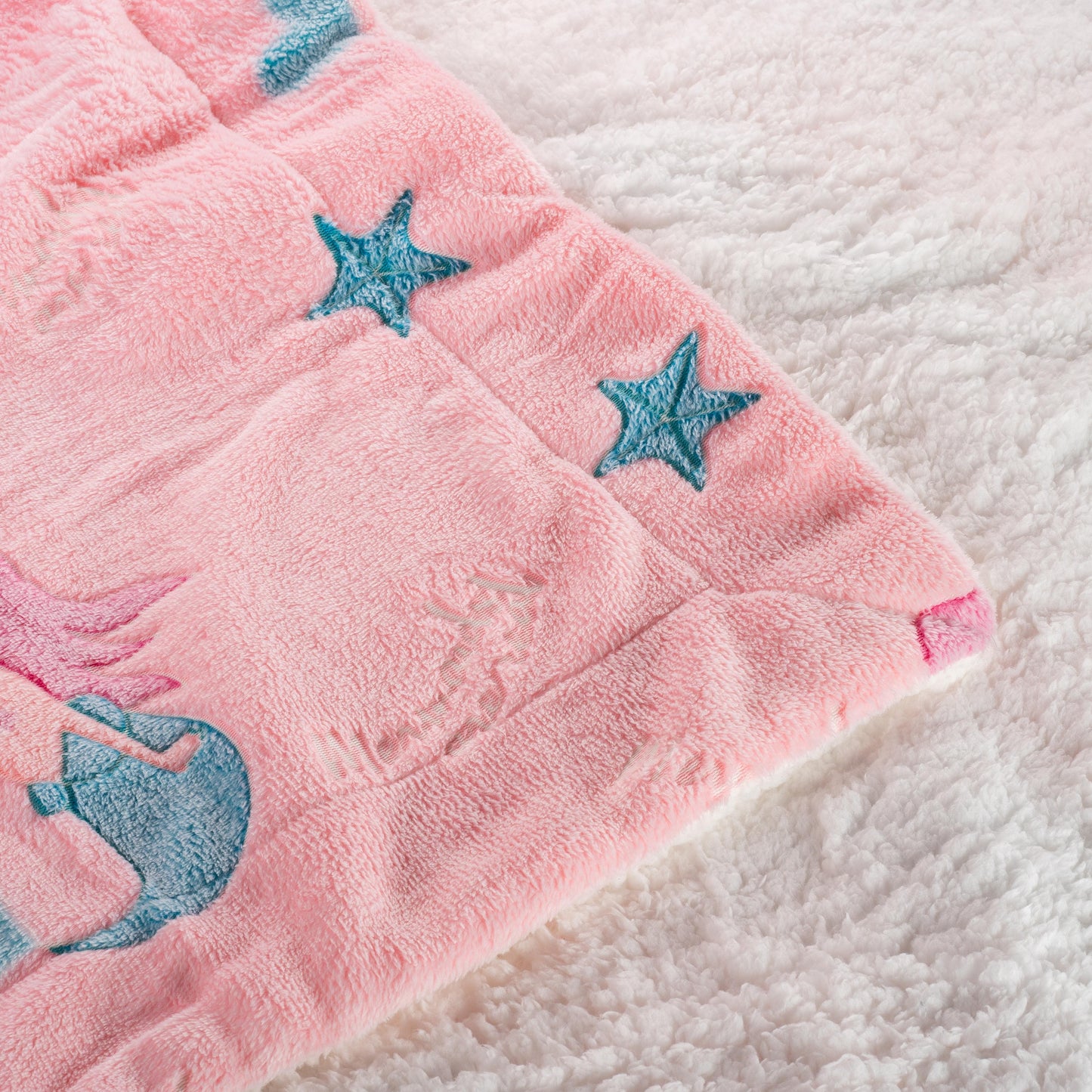 pink mermaid blanket with soft sherpa fleece