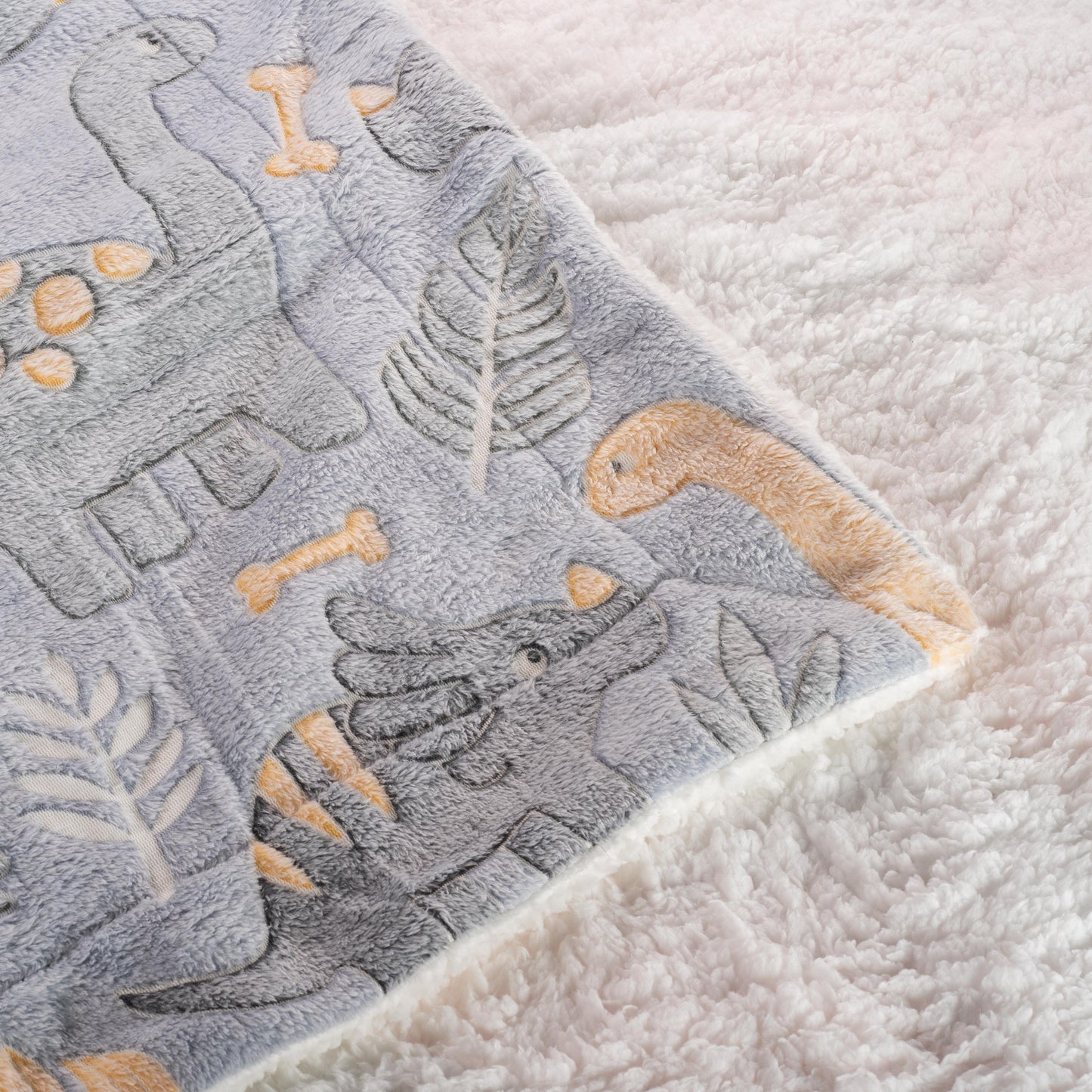 Dinosaur blanket for kids soft sherpa fleece