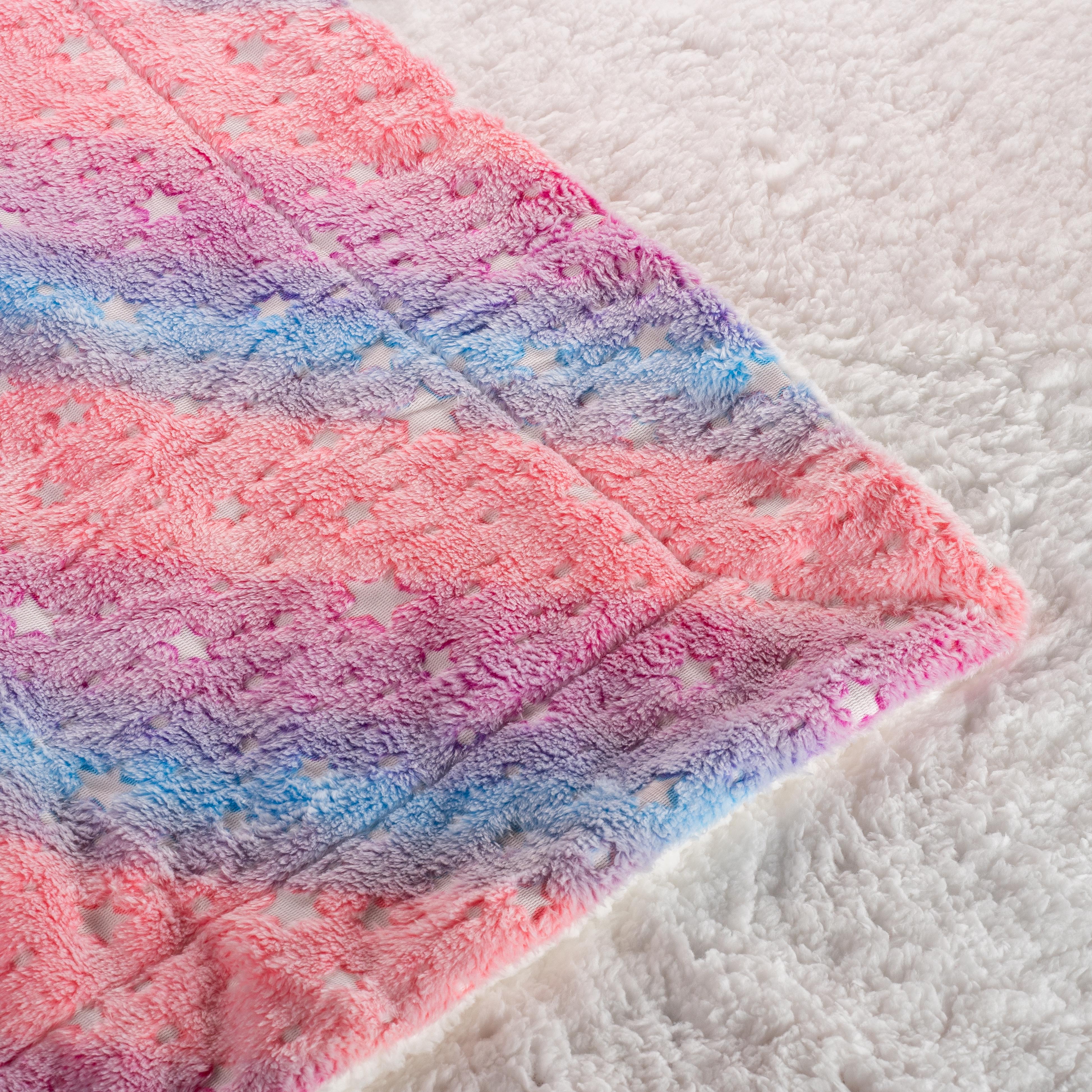 Pink Sherpa Rare Grey Star Blanket store