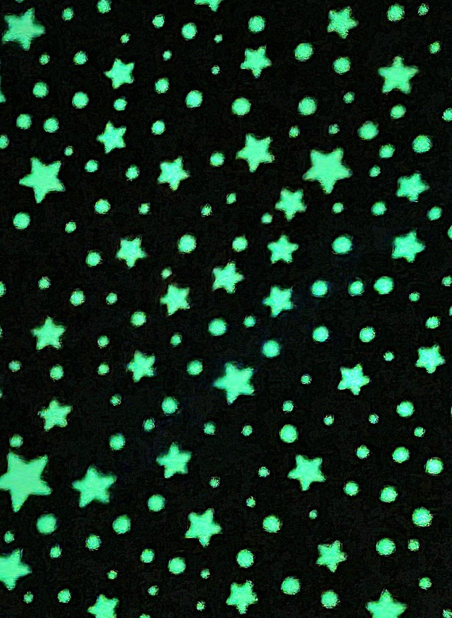 Glow in the dark blanket rainbow stars glowing in the dark.